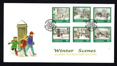 2000 Guernsey Christmas: Guernsey Churches Commemorative Stamps Official First Day Cover (FDC)