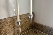 Set of 2 glass candle holders