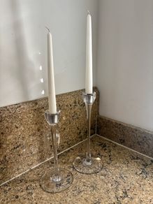 Set of 2 glass candle holders