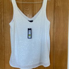 Women's off white sequin top -brand new with tags