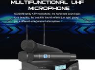 main image for ad Wireless Microphone G-MARK G320AM Professional UHF 2 Channels Karaoke Mic Handheld Automatic Frequency Adjustable 100M