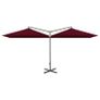 Double Parasol with Steel Pole Bordeaux Red 600x300 cm Image 2