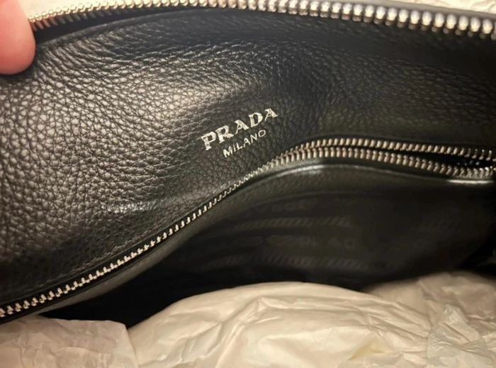 Prada black leather tote