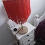 Orange fringed lamp on bass base Image 4