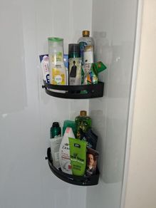 corner Bathroom shelf easy install stick real strong