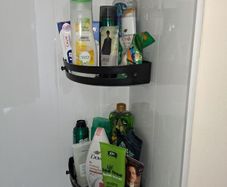 corner Bathroom shelf easy install stick real strong