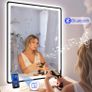 LED Bathroom Mirror Bluetooth Antifog Dual LED Makeup Bright Light Vanity 100x70cm or 70x100cm Image 10