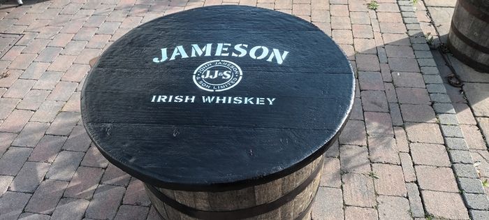 Oak barrel garden furniture for garden patio bar mancave pub