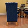 Set of 6 Upholstered Dining Chairs-Navy Blue Floral Design Image 6