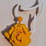 Realistic Yellow Extravagant Rose with Raffia Woven Stud Earrings Image 7