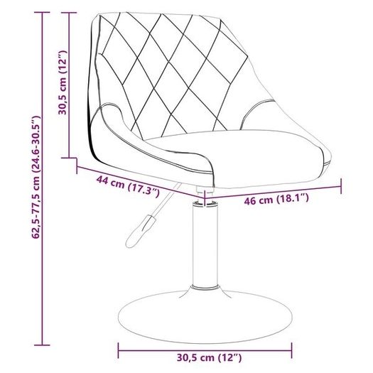 Swivel Dining Chairs 2 pcs Faux leather Brown 46 x 44 x 77.5 cm