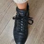 HOGAN Black Leather Sequinced High Tops Sz 40 (Fit 7-7.5UK) Rrp 295 (New) Image 4
