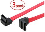 3 X OSA Red SATA Data Cable 6 Gb/S Right-Angle/Right-Angle with Locking Latch (Brand New/Warranty)