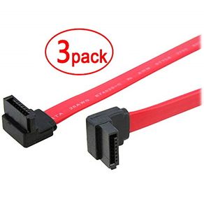 3 X OSA Red SATA Data Cable 6 Gb/S Right-Angle/Right-Angle with Locking Latch (Brand New/Warranty)