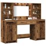 Dressing Table Set with Drawer 3 pcs Old wood Engineered wood Image 2