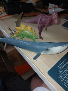 3 Dinosaurs Dino Rider and Blue Whale lot