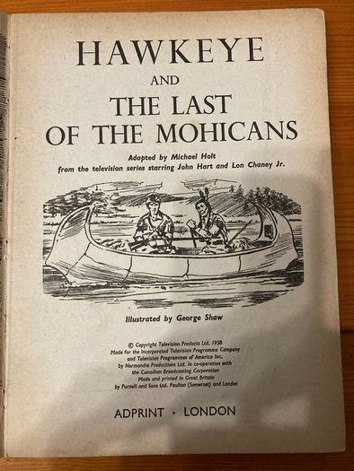 Western annual:'Hawkeye And The Last of the Mohicans' Annual No.1 / 1958