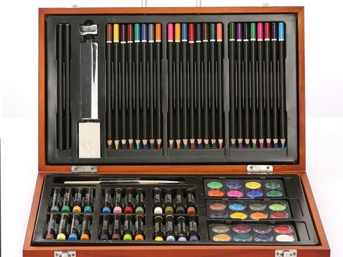 (80 Piece) Deluxe Art Creativity Set and Professional Art Set Box for Colouring Beginners, Great Gift For Artists, Adults Teens, and Children (FREE POSTAGE)