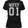 Hubby 01 Wifey 01 Matching Couple T-Shirts His and Hers Gifts For Loved One Image 3