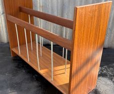 Mid Century Modern Danish Unique Teak Magazine Rack c1970