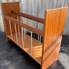 Mid Century Modern Danish Unique Teak Magazine Rack