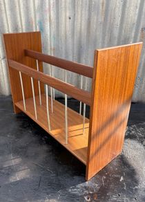 Mid-Century Danish Teak Magazine Rack Modern Design c1970s