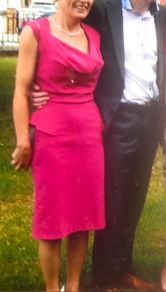 Hunters & Gatherers pink cowl neck peplum dress