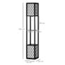 Floor Lamp with Shelves, Dual Light, Modern Tall Standing Lamps for Living Room, Bedroom, with Pull Chain Switch, Bulb not Included, Black Image 3