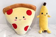 Pre Owned Pizza Slice Cushion + Banana Plush