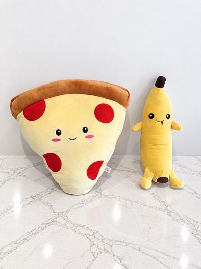 Pre Owned Pizza Slice Cushion + Banana Plush