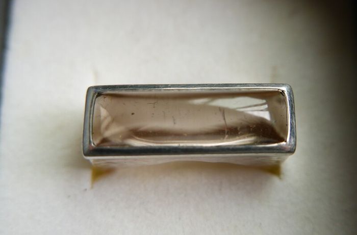 Vintage 925 Sterling Silver Ring with Rectangular Stone