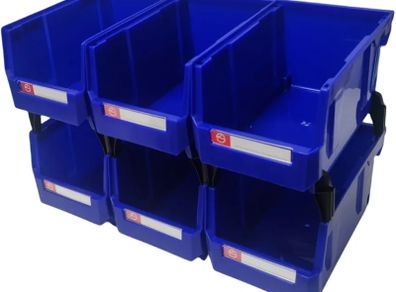 Storage Organizer Bins,Wall Mount Storage Parts Rack,Stackable Shop Tool Bins for store Screws,Small Parts,Office Supplies and other Accessories 6 Pack