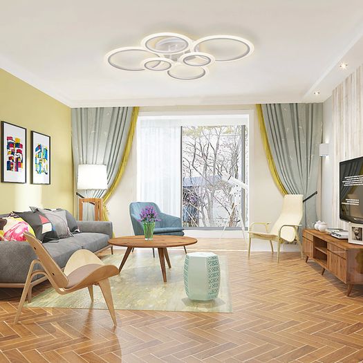 Modern LED Ceiling Lights Indoor Lighting Lamp Chandelier Stepless Dimming with Remote Control For Living Room Bedroom Kitchen