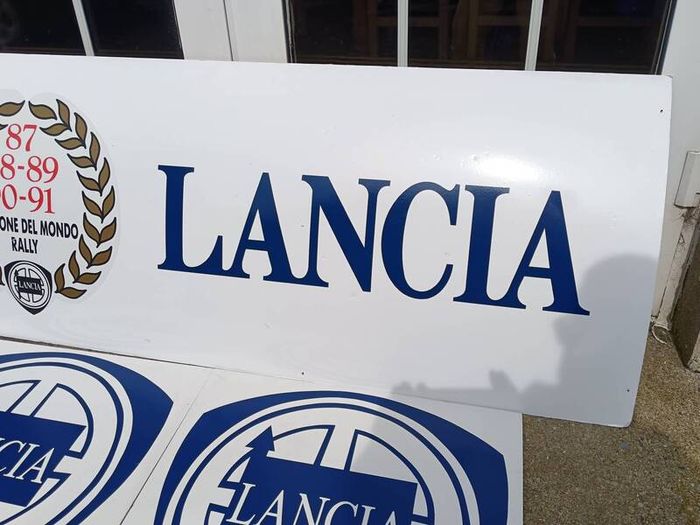 3 X Vintage Lancia Car Dealership Signs
