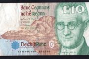 1999 Ireland IR10 James Joyce Banknote Series C. Note issued 24/05/99. Serial number TVN907604