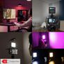 Portable RGB Video Soft Light - LED Camera Light 360 Full Color, Dimmable 2500-7000K Panel Light with Cold Shoe Interfaces, Rechargeable Image 7