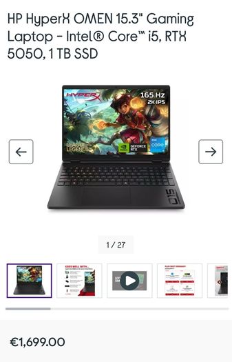 Brand New Laptop Gaming Hp Omen HyperX RTX 5050 i5-14500hx