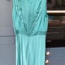 Turquoise knee length silk dress Image 4