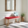 Velvet Wooden Bench 100x40cm Natural Alder Frame Image 4