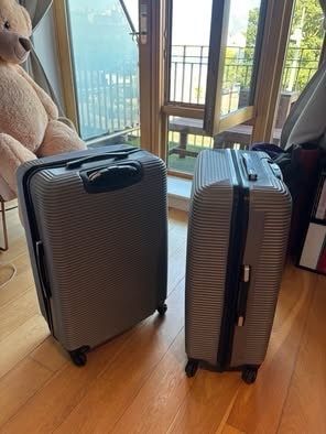 Two 23kg Grey Suitcases