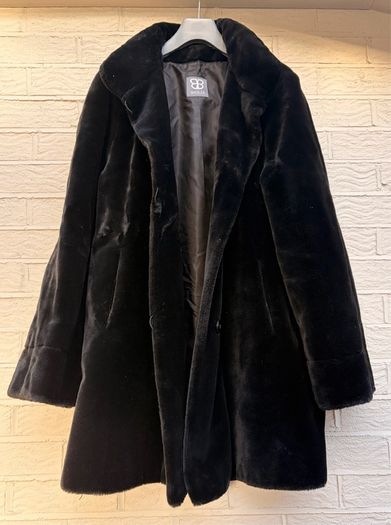 Basler vintage faux fur coat black luxury chic