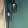 Black 3 light weaved floor lamp - Bulbs included Image 4