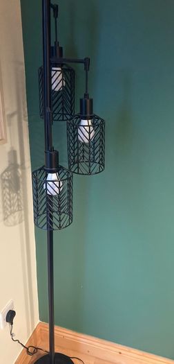Black 3 light weaved floor lamp - Bulbs included