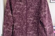 Mountain Warehouse Burgundy and Pale Pink Fleecy Coat Jacket with Hood