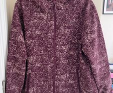 Mountain Warehouse Burgundy and Pale Pink Fleecy Coat Jacket with Hood