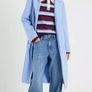 River Island Blue single breasted longline coat Image 4