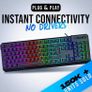 Chroma Gaming Keyboard UK Layout + Slim, Durable, Ergonomic, Quiet, Water Resistant, Silent Keys, USB + Wired Backlit Keyboard for Laptop PC Mac Gamer PS4 keyboard + NEW VERSION + Black  O5wt Image 7