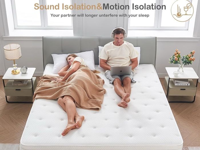 Single Mattress,10.2 Inch Hybrid Memory Foam and Individually Pocket Spring
