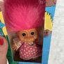 Vintage Troll Doll Polka Dot Dress Pink Hair approx. 10 cm. Please see photos Image 9