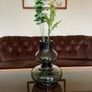 Large Rosenthal Studio Glass Vase Smoky Grey Bubble Hour Glass Shape Holmegaard Style Image 8